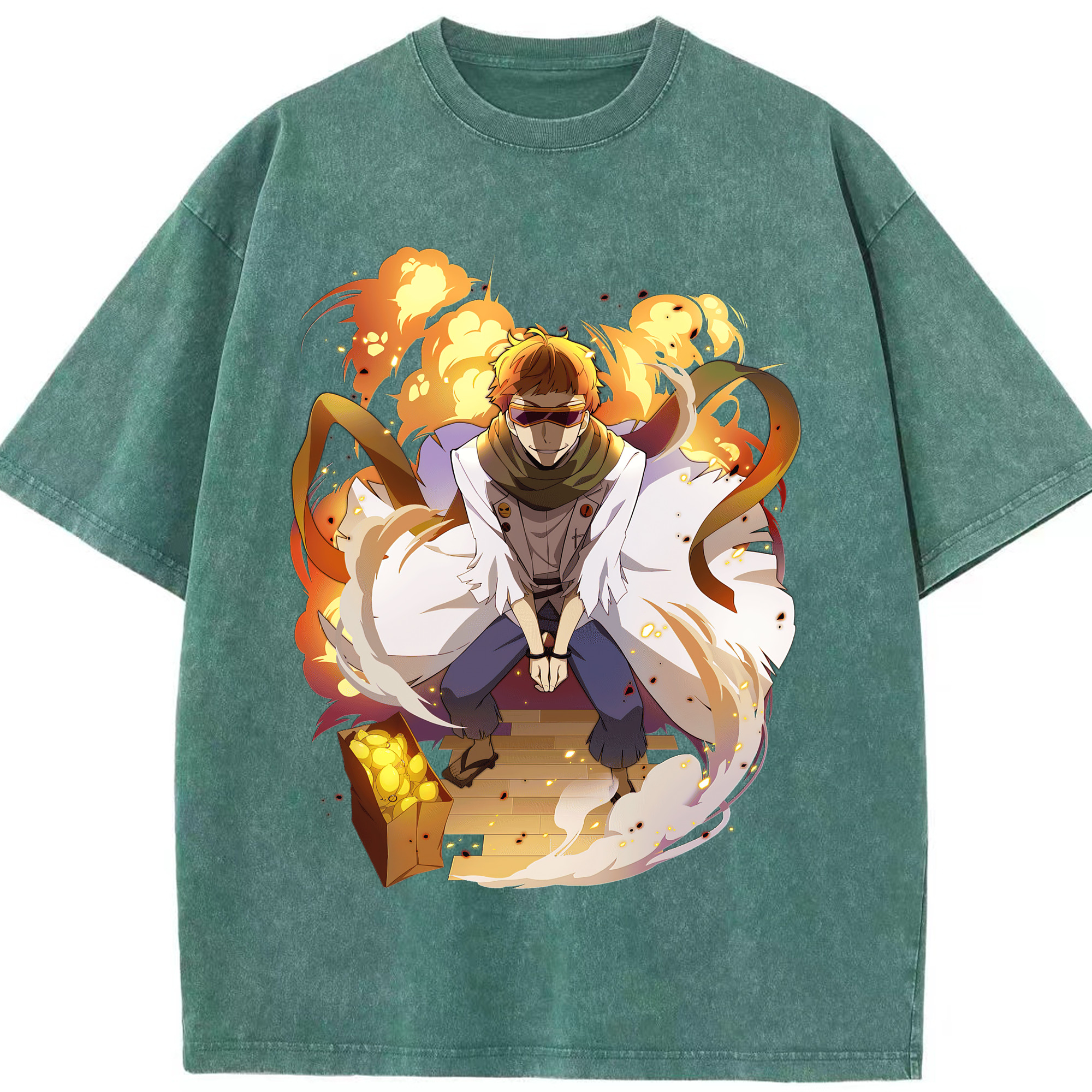 （画像用） 文豪ストレイドッグス Bungo Stray Dogs 綿100% ヴィンテージ風 半袖Tシャツ（フロントプリント）